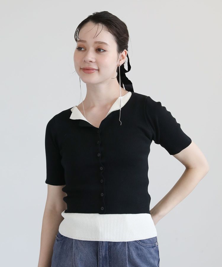 Green Parks「・Petit Fleur バイカラーレイヤードニット」|ニット・セーター|