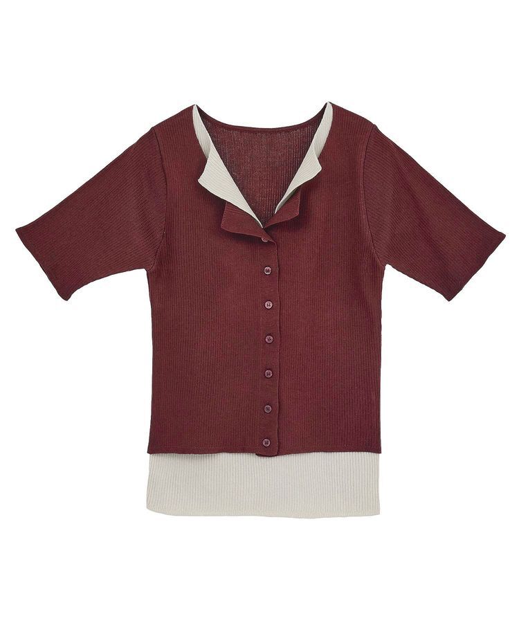 Green Parks「・Petit Fleur バイカラーレイヤードニット」|ニット・セーター|