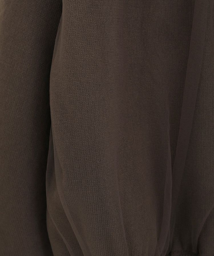 AnriettMusee「チュールドッキングVネックニットカーディガン」|カーディガン|