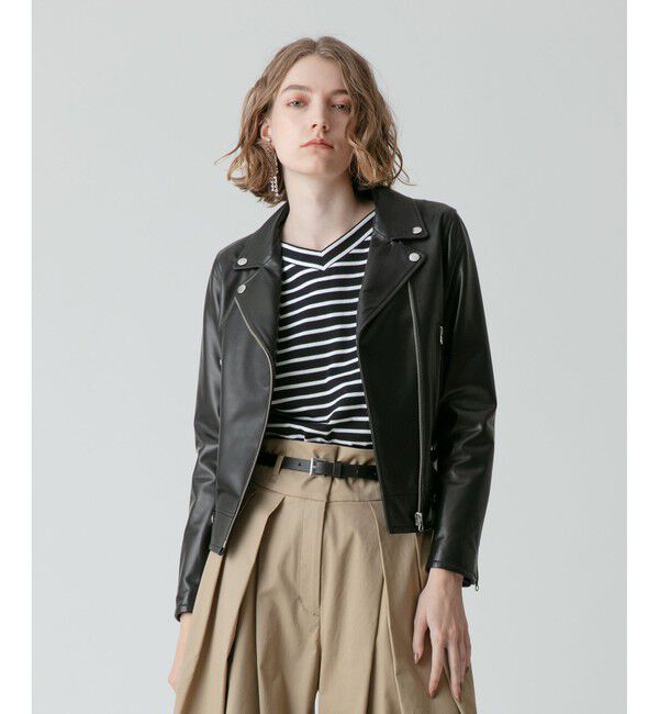 allureville「ラムレザーライダース」|ブルゾン・スタジャン|