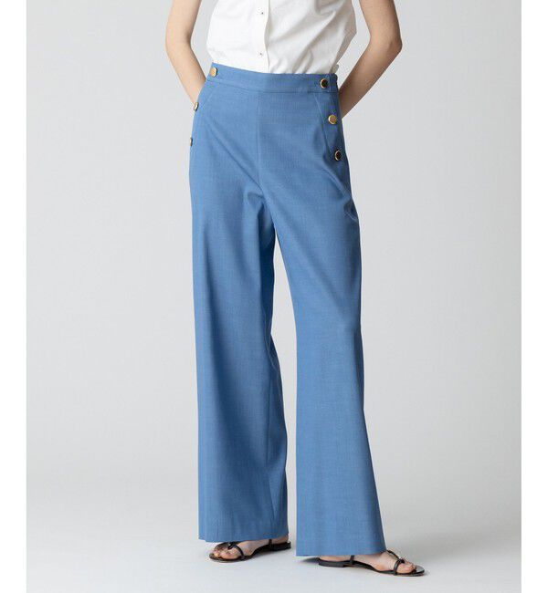 allureville「デニムライクマリンパンツ」|チノ|ブルー