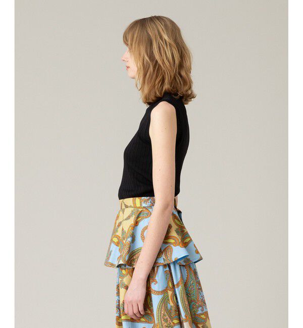 LOULOU WILLOUGHBY「【LOULOU WILLOUGHBY】リブキリカエモックネックプルオーバー」|ニット・セーター|