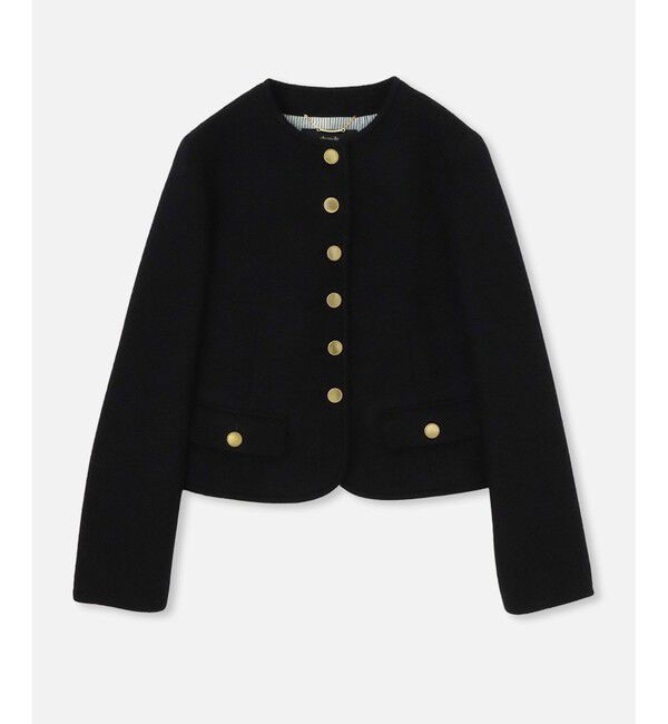 allureville「ブークレーノーカラージャケット」|ノーカラージャケット|