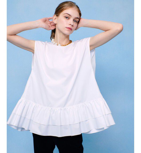 LOULOU WILLOUGHBY「【LOULOU WILLOUGHBY】ブロードフリルブラウス」|シャツ・ブラウス|