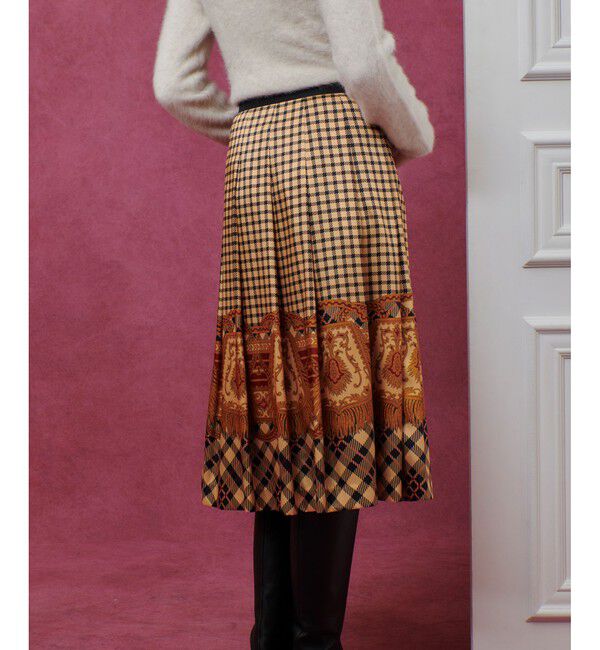 LOULOU WILLOUGHBY「【LOULOU WILLOUGHBY】エンブレムチェックスカート」|スカート|