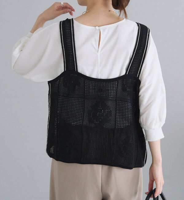  「配色透かし編みビスチェ」|ニット・セーター|