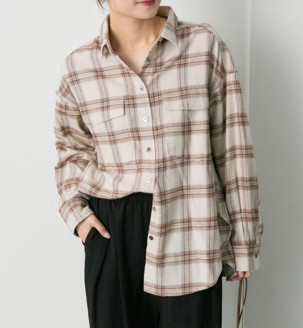  「ダブルポケット起毛チェックシャツ」|シャツ・ブラウス|
