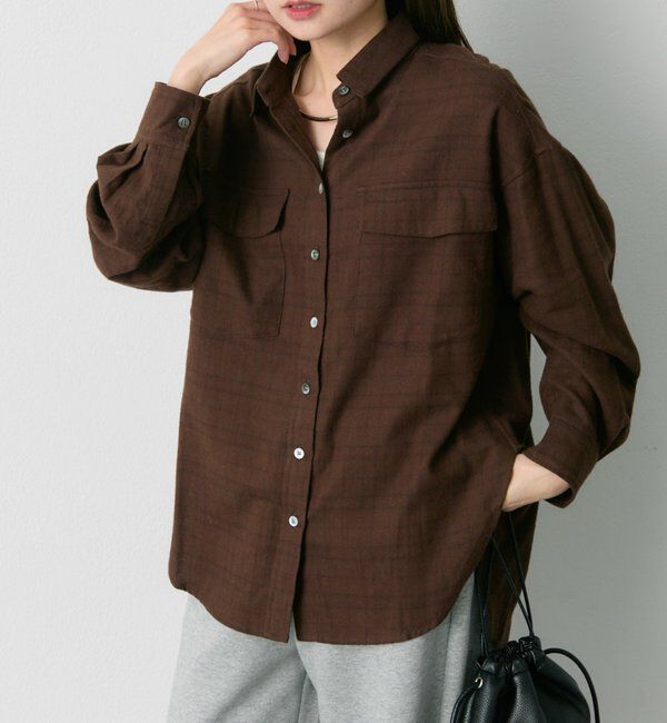  「ダブルポケット起毛チェックシャツ」|シャツ・ブラウス|