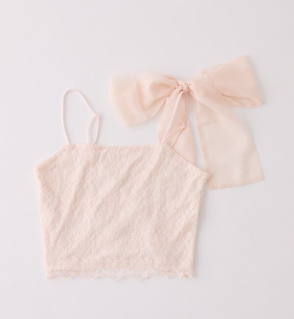  「肩リボンレースキャミ／リボン取り外し可」|プルオーバー|