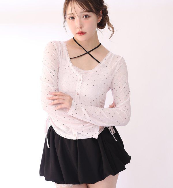  「レース付きバルーンミニスカパン」|スカート|