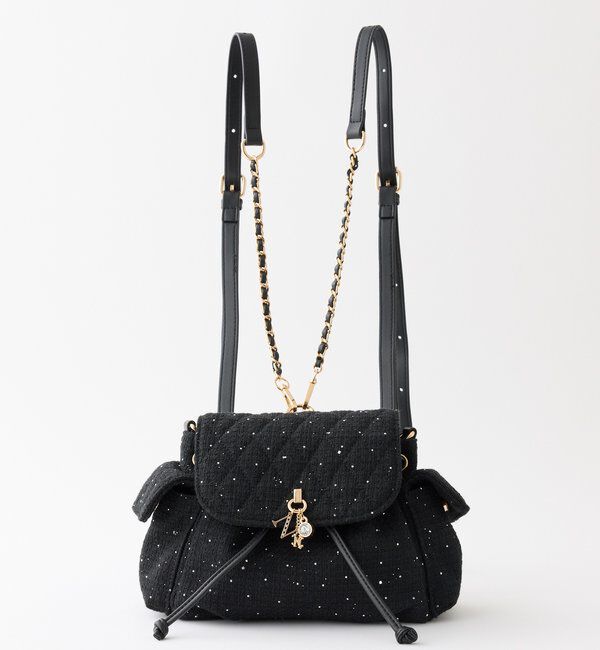  「2wayキルティングバッグ/リュック・ショルダー」|ショルダー・メッセンジャー|ブラック