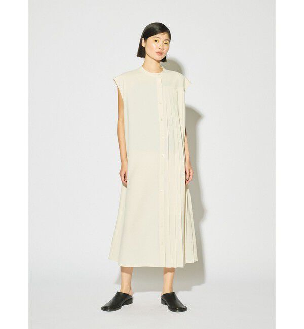 MIDIUMISOLID「MIDIUMISOLID for Ladies アシンメトリープリーツノースリーブワンピース」|ワンピース|