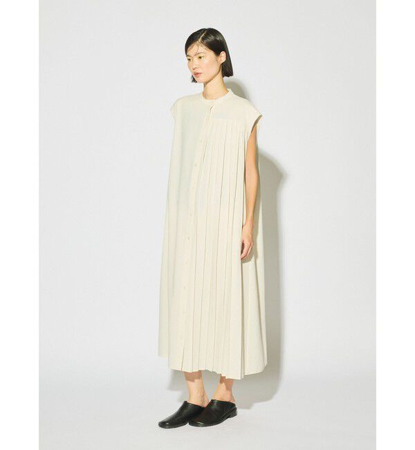 MIDIUMISOLID「MIDIUMISOLID for Ladies アシンメトリープリーツノースリーブワンピース」|ワンピース|