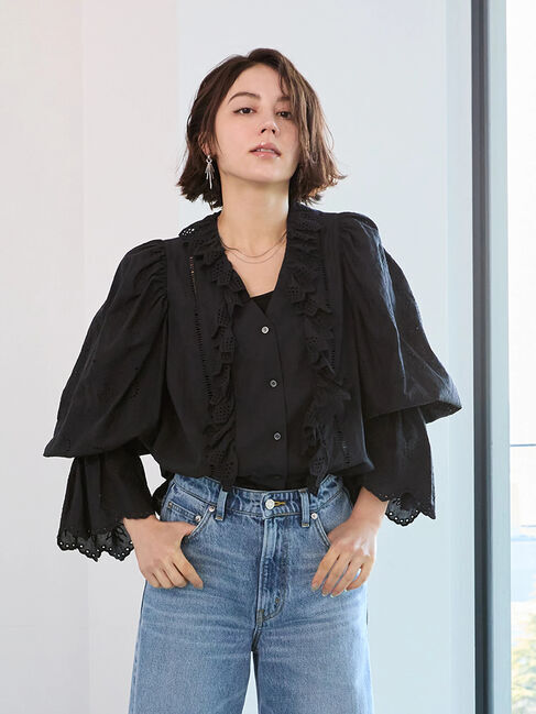 Te chichi「コットンエンブロイダリーブラウス《2025spring catalog item》」|シャツ・ブラウス|ブラック