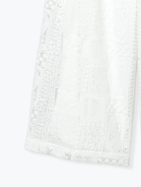 Te chichi「【Atelier ChouChou】パネルレース刺繍タックワイドパンツ(セットアップ可)」|その他|