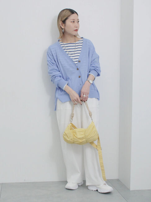 Samansa Mos2 blue「シャーリングミニドラムバッグ」|その他|