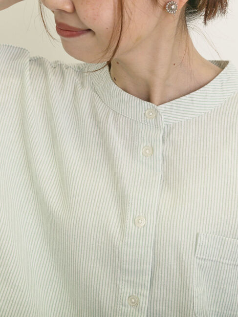 Samansa Mos2「バンドカラーゆるシャツ」|シャツ・ブラウス|