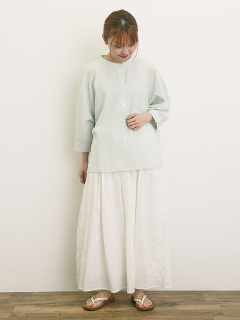 Samansa Mos2「バンドカラーゆるシャツ」|シャツ・ブラウス|