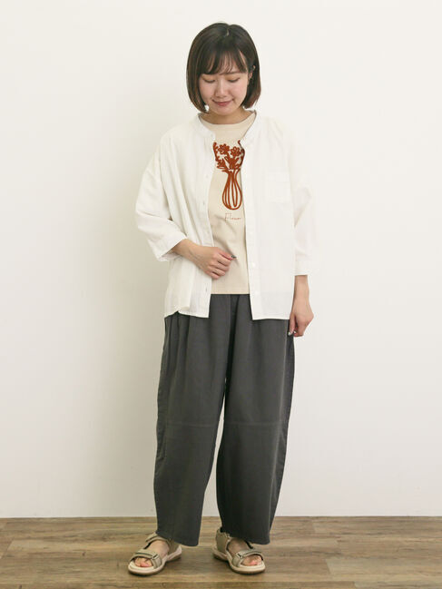 Samansa Mos2「バンドカラーゆるシャツ」|シャツ・ブラウス|