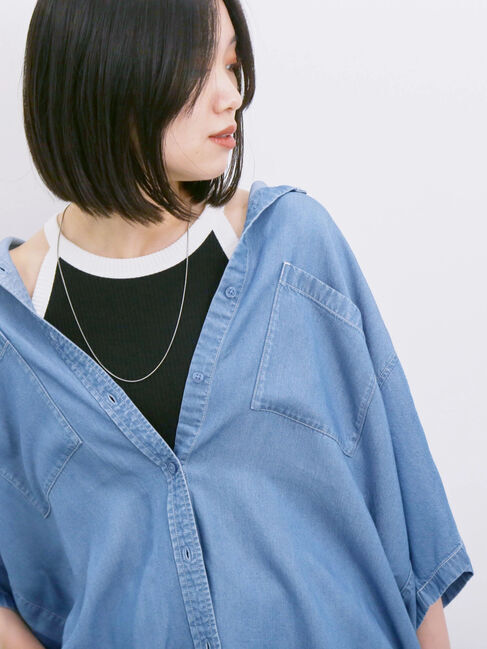 Samansa Mos2 blue「◎アメリカンスリーブタンク」|Tシャツ・カットソー|