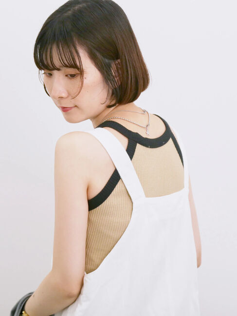 Samansa Mos2 blue「◎アメリカンスリーブタンク」|Tシャツ・カットソー|ベージュ