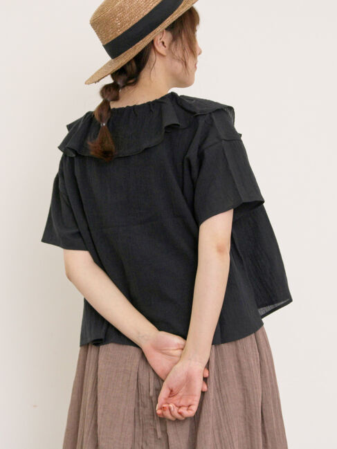 Samansa Mos2「フリルカラーブラウス」|シャツ・ブラウス|