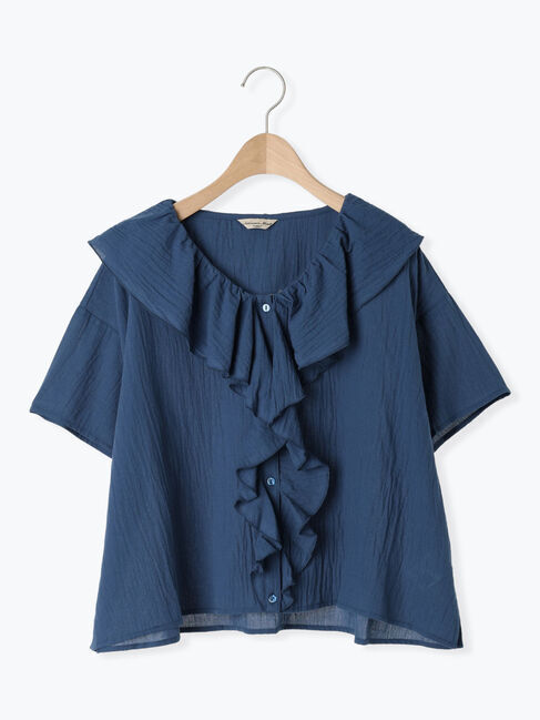 Samansa Mos2「フリルカラーブラウス」|シャツ・ブラウス|