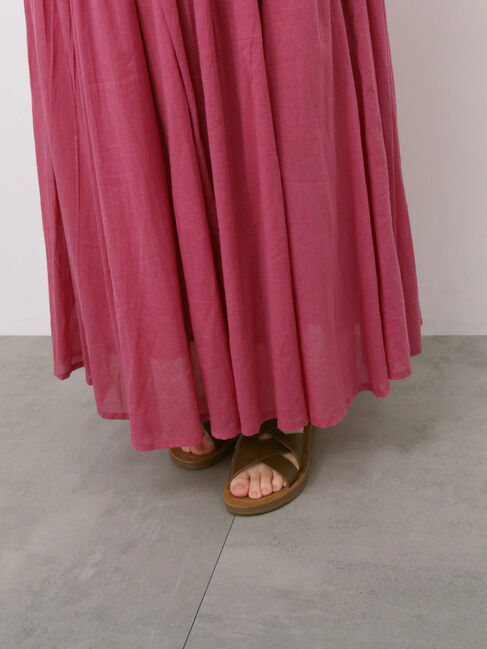 Samansa Mos2 blue「【Made in India】ボイルギャザースカート」|スカート|