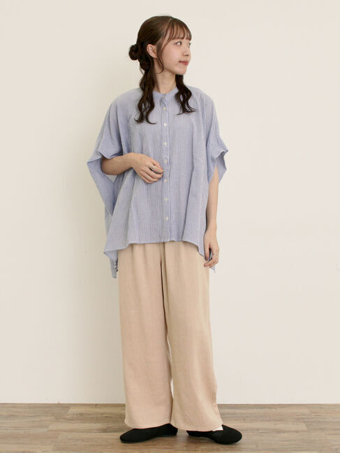 Samansa Mos2「【M/Lサイズ】レーヨン麻ゆるストレートパンツ」|その他|