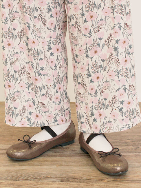 Samansa Mos2「ゴムストラップメタリックバレエシューズ」|ビジネス・ドレスシューズ|ブラウン