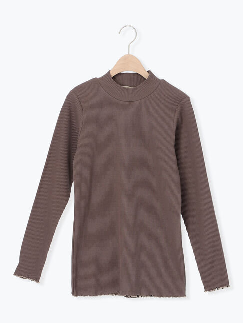 Samansa Mos2「リブハイネックインナー」|Tシャツ・カットソー|モカ