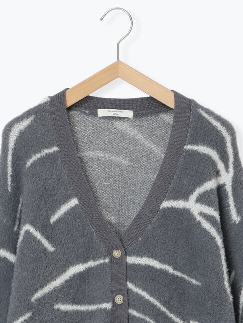 Samansa Mos2 blue「◎ニュアンス柄ニットCD」|カーディガン|