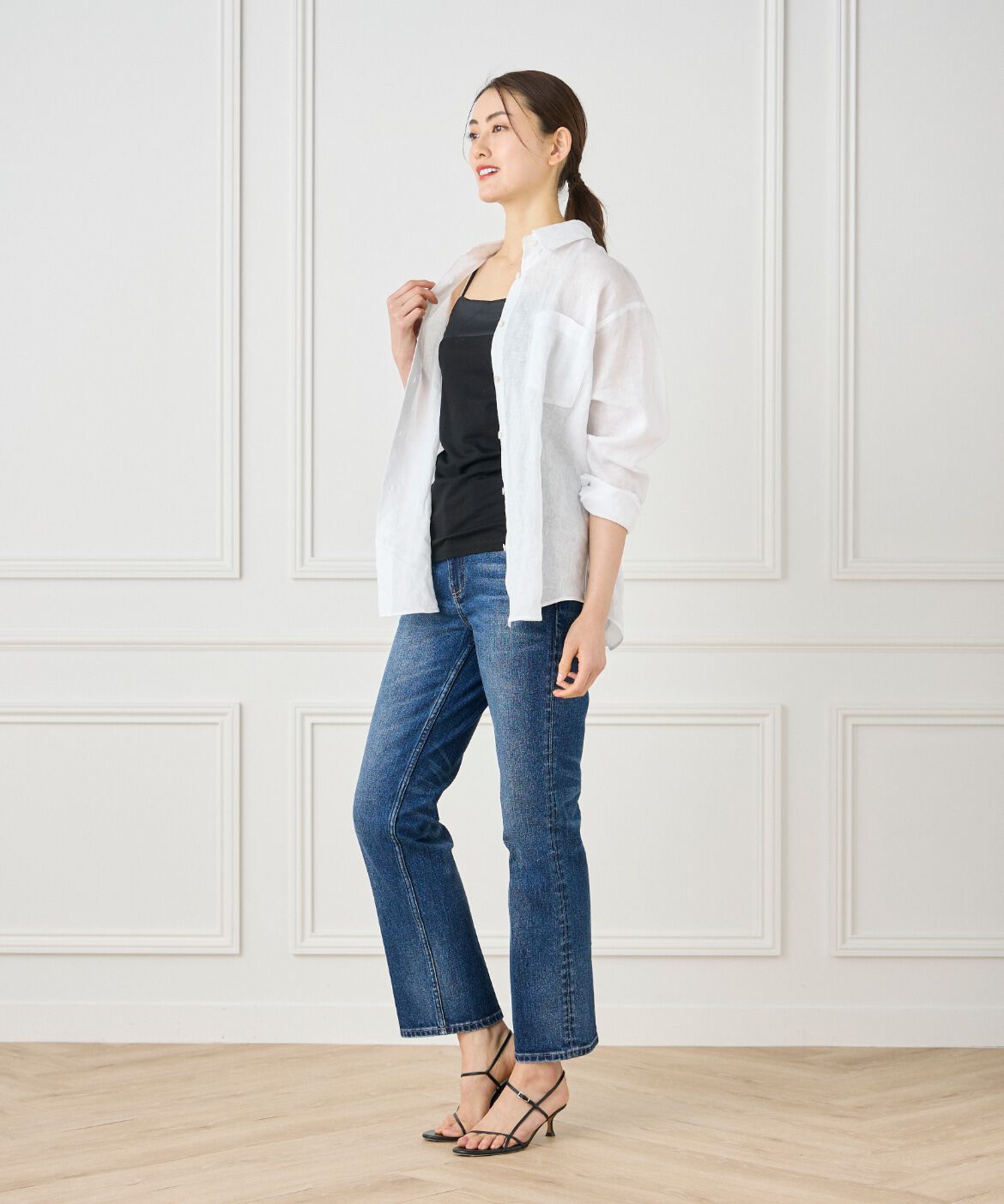 INED「《大きいｻｲｽﾞ》ｽﾋﾞﾝMIXｺｯﾄﾝｻﾃﾝ切り替えｷｬﾐｿｰﾙ《ｽ 」|キャミソール|