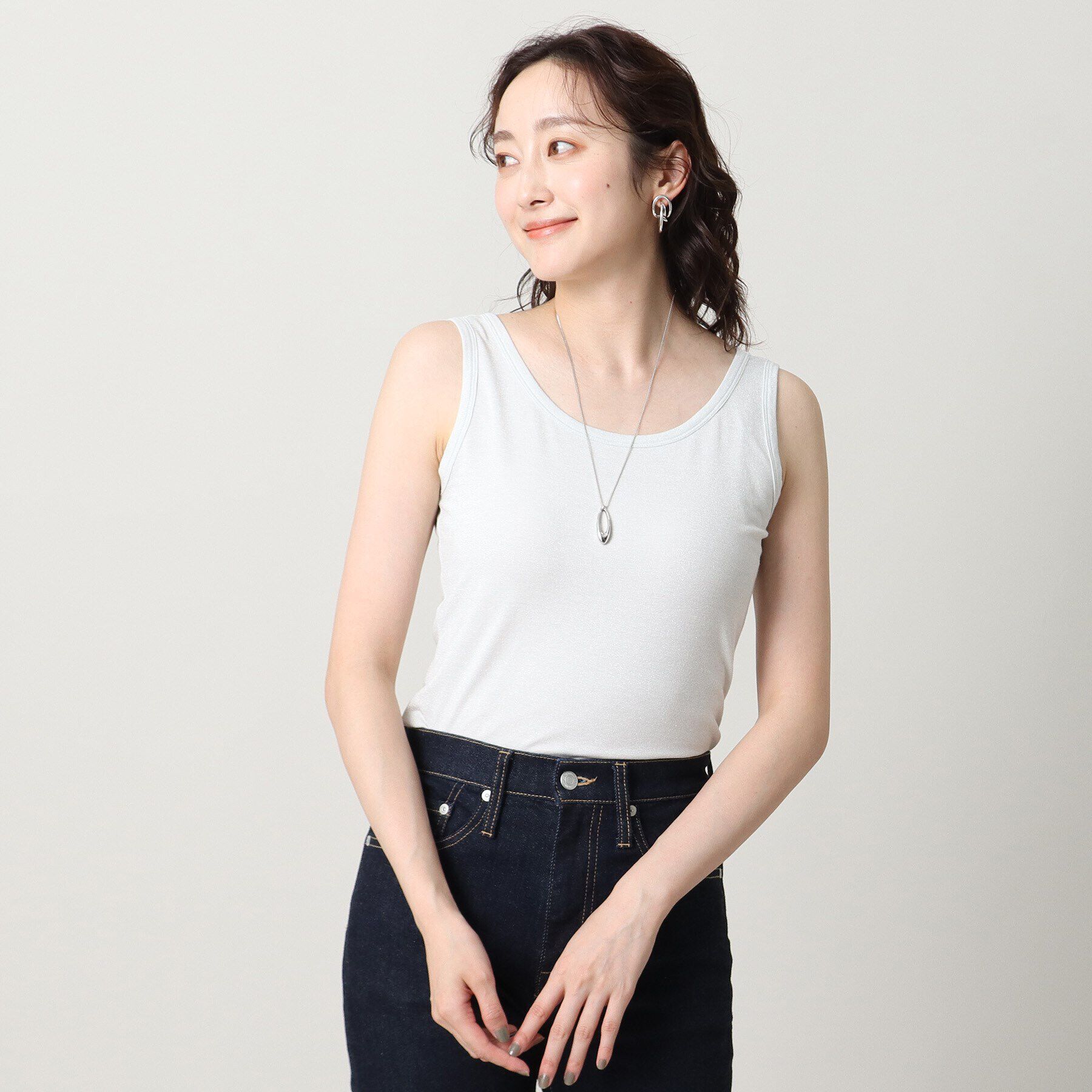 UNTITLED「リーベルラメベア天竺プルオーバファブリック」|キャミソール|