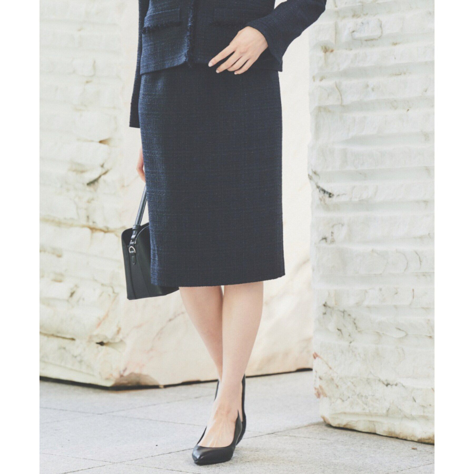 UNTITLED「【入卒／セレモニー／通勤】ラメツイードタイトスカート」|スカート|