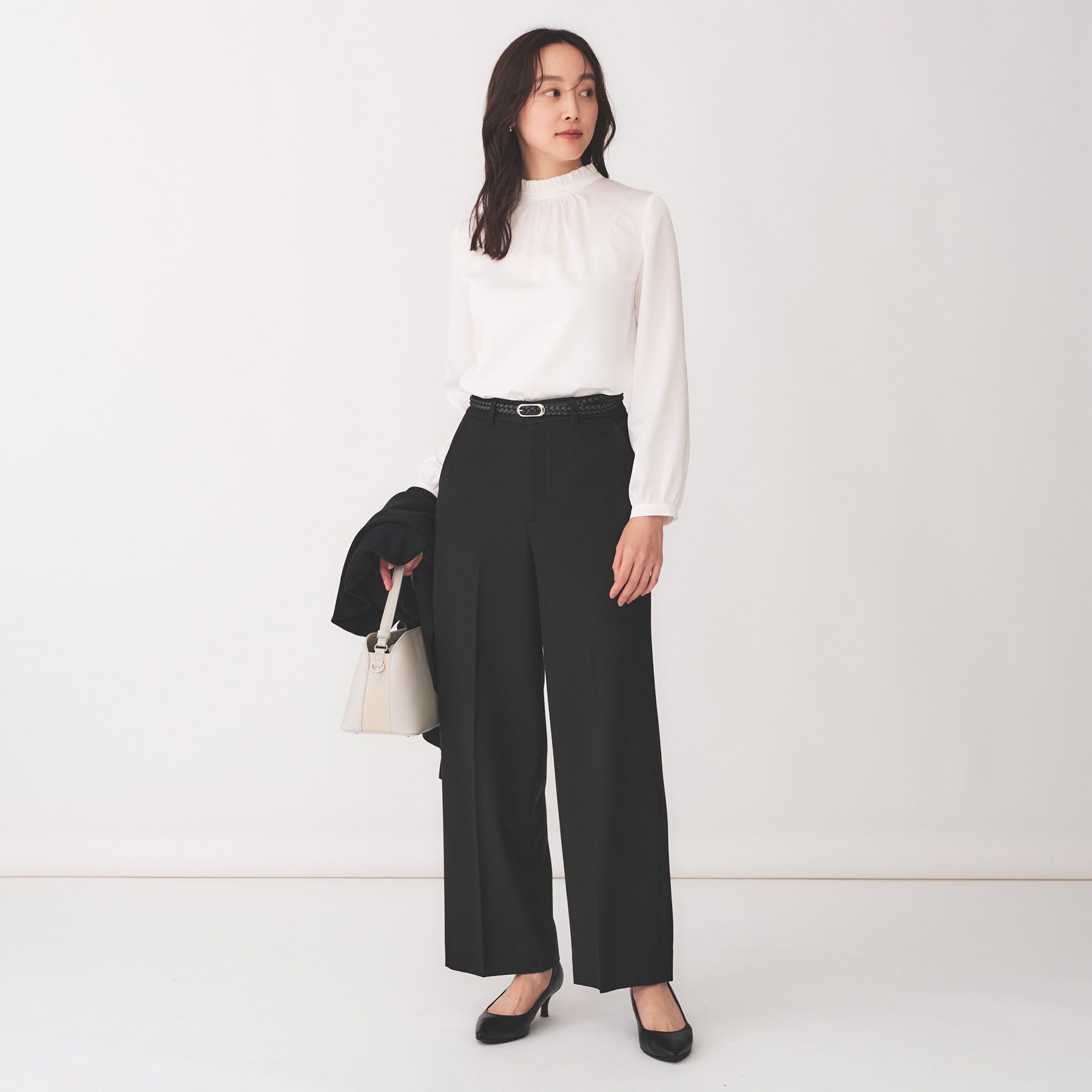 UNTITLED「【通勤】スタンドネック フリルブラウス」|シャツ・ブラウス|