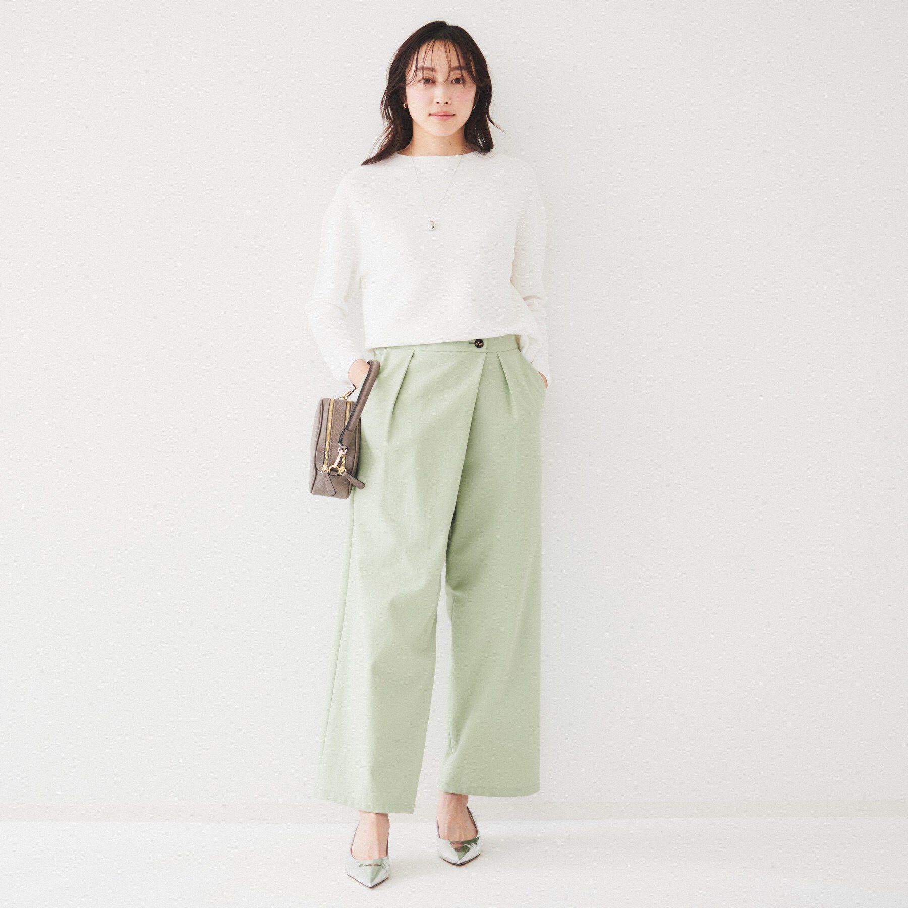 UNTITLED「【体型カバー/春素材】コットン混 ガーターニット」|ニット・セーター|