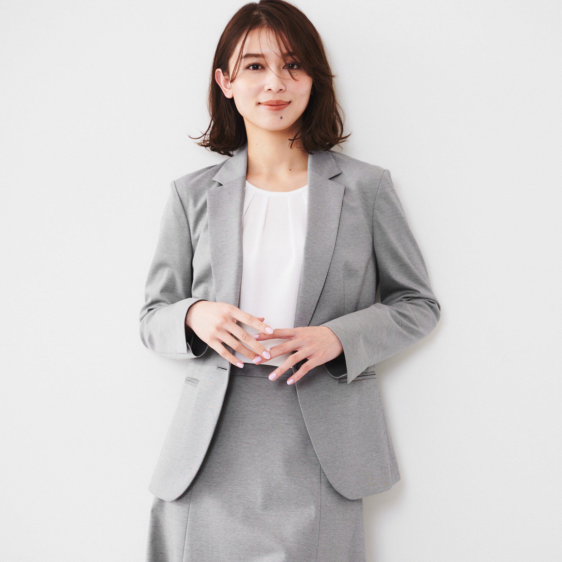 UNTITLED「【通勤スーツ】コットン混ジャージ テーラードジャケット」|テーラードジャケット|チャコールグレー(0