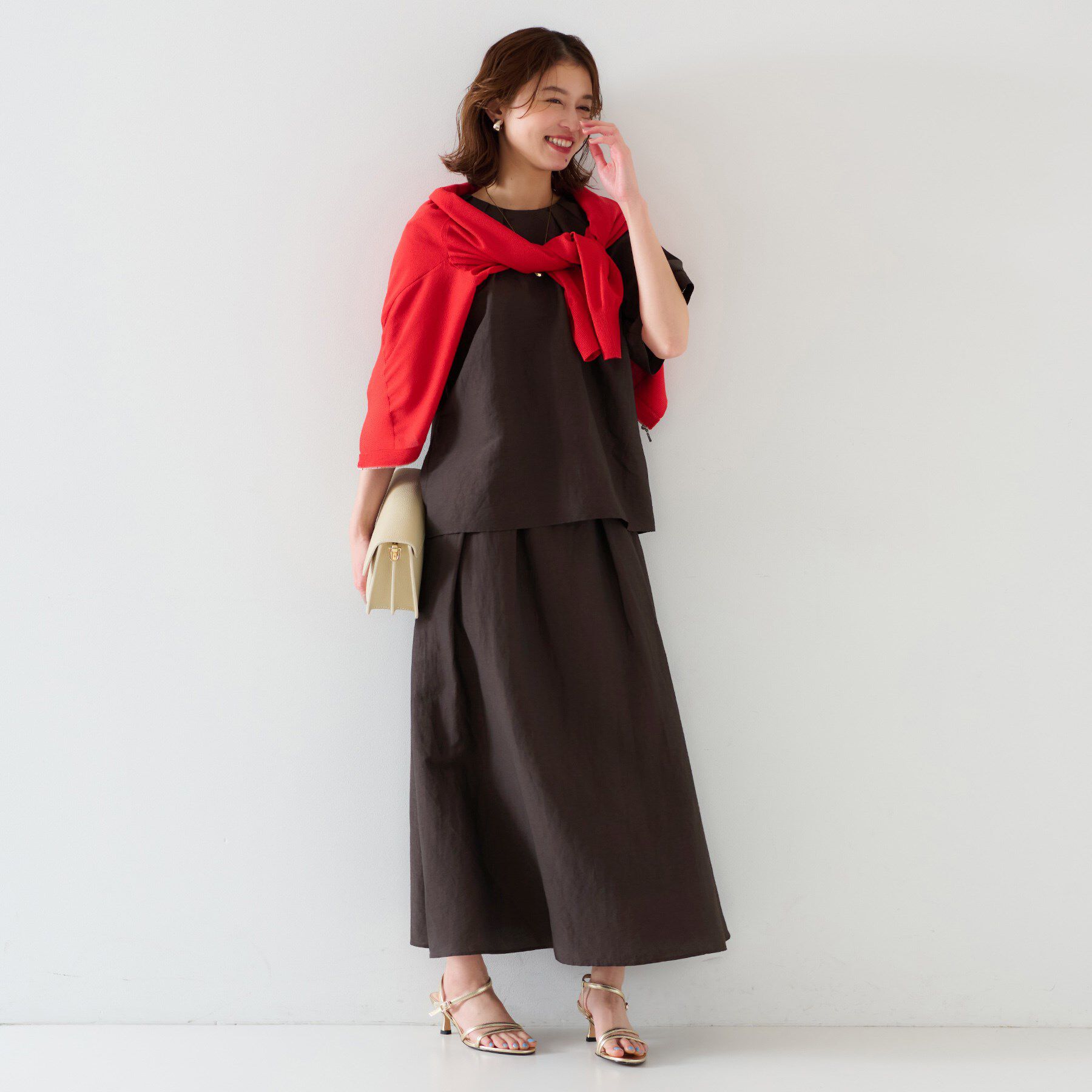 UNTITLED「【セットアップ可能】リネン混 タックブラウス」|シャツ・ブラウス|