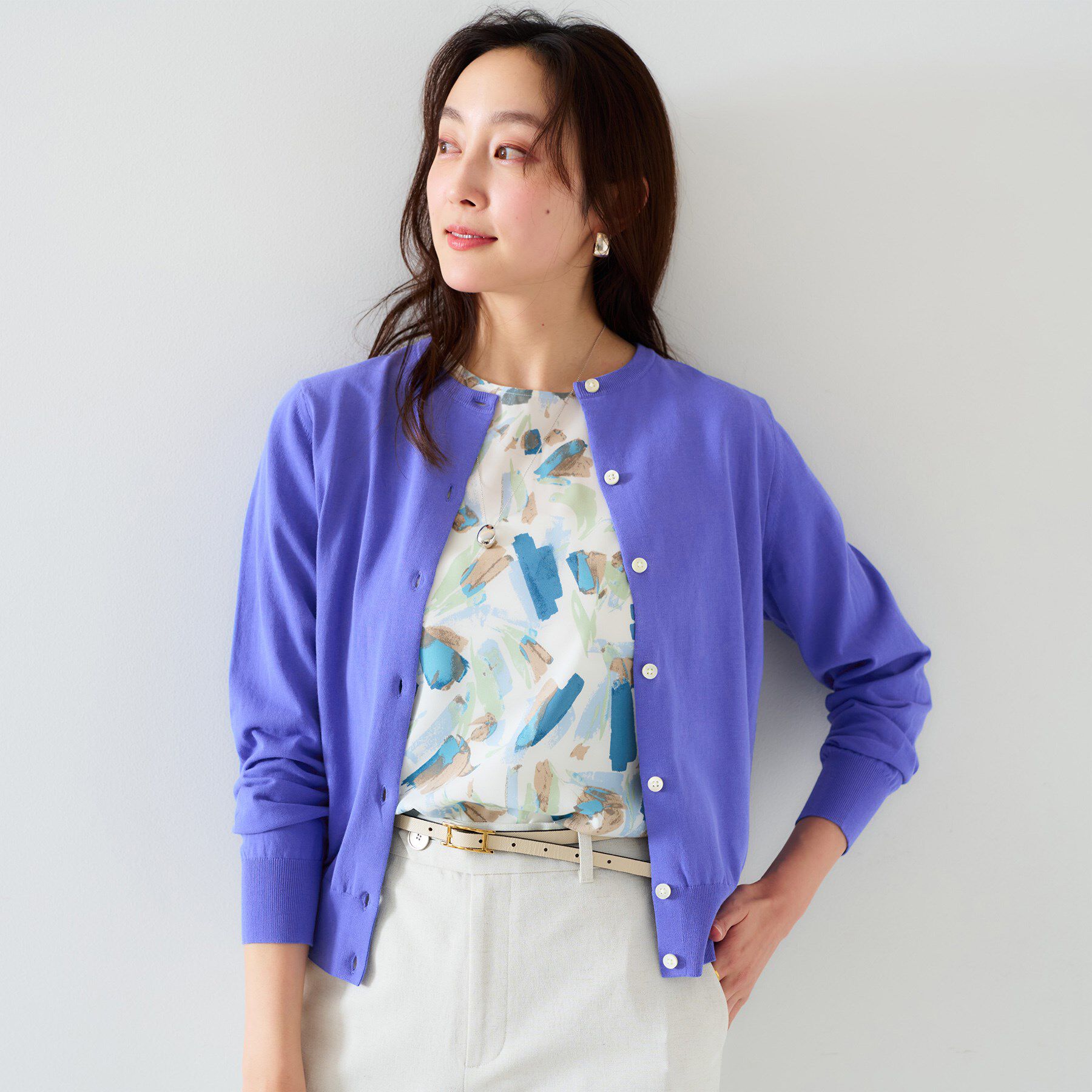 UNTITLED「【11色展開/コットン100/アンサンブル可能】クルーカーディガン」|カーディガン|