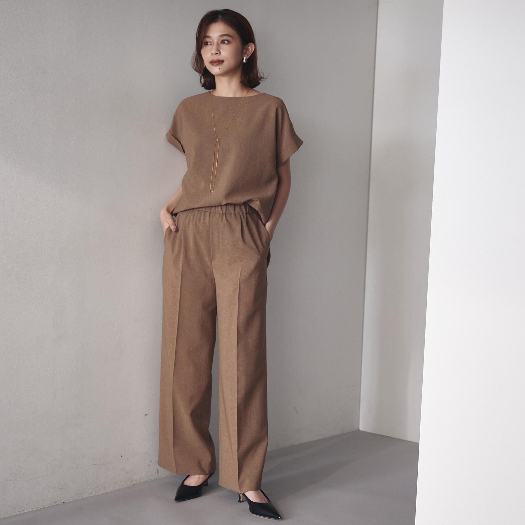 UNTITLED「【セットアップ可/はっ水/通勤】リラククール 半袖ブラウス」|シャツ・ブラウス|