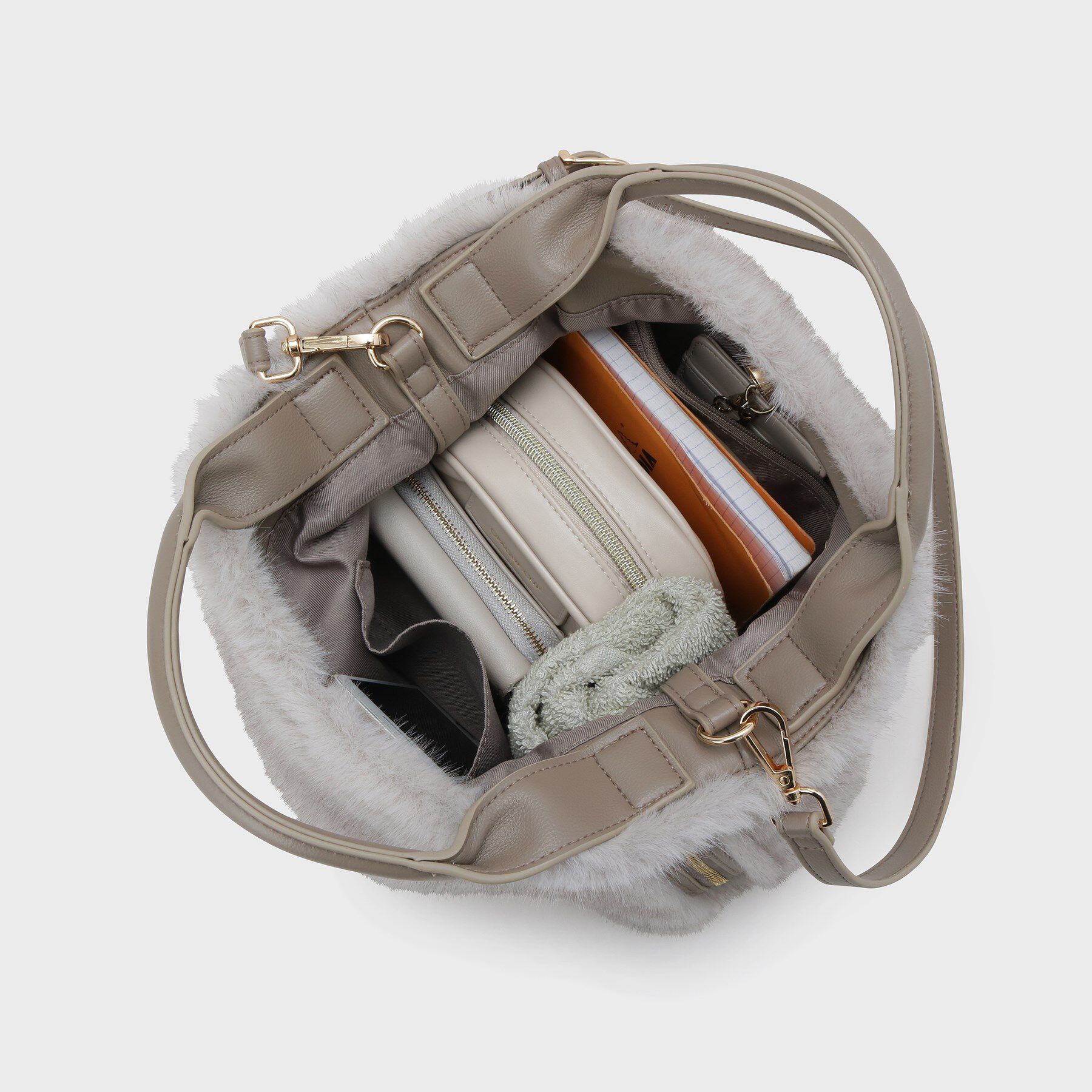 UNTITLED「ミニフェイクファーショルダー」|ハンドバッグ|