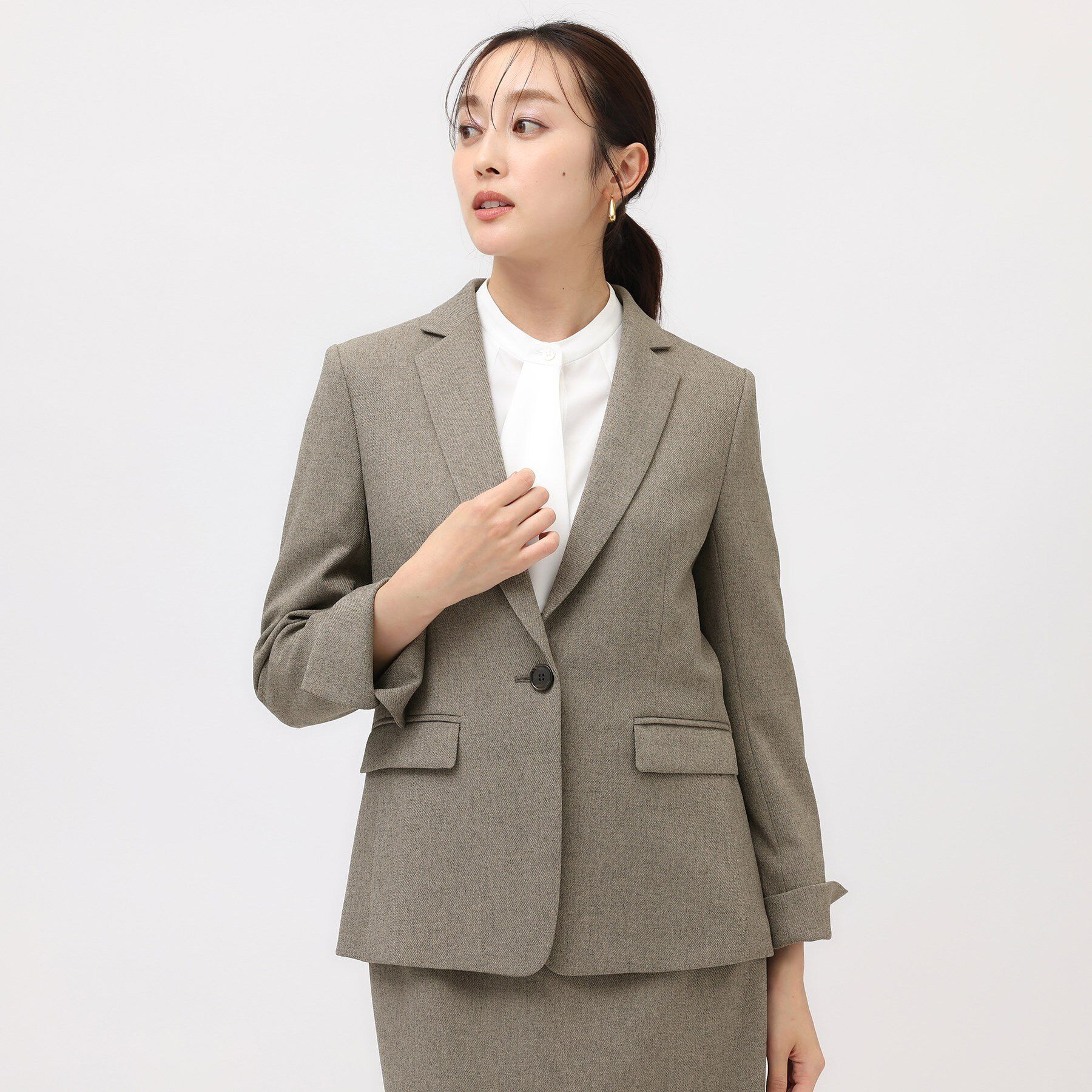 UNTITLED「【洗える/仕事着/スーツ】ウーステッドカルゼ テーラードジャケット」|テーラードジャケット|トープ(054)
