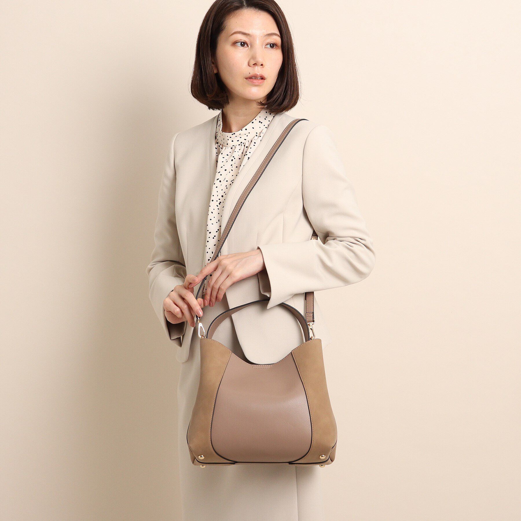 COUP DE CHANCE「【2WAY】フェイクスエードコンビ ワンハンドルバッグ」|ショルダー・メッセンジャー|