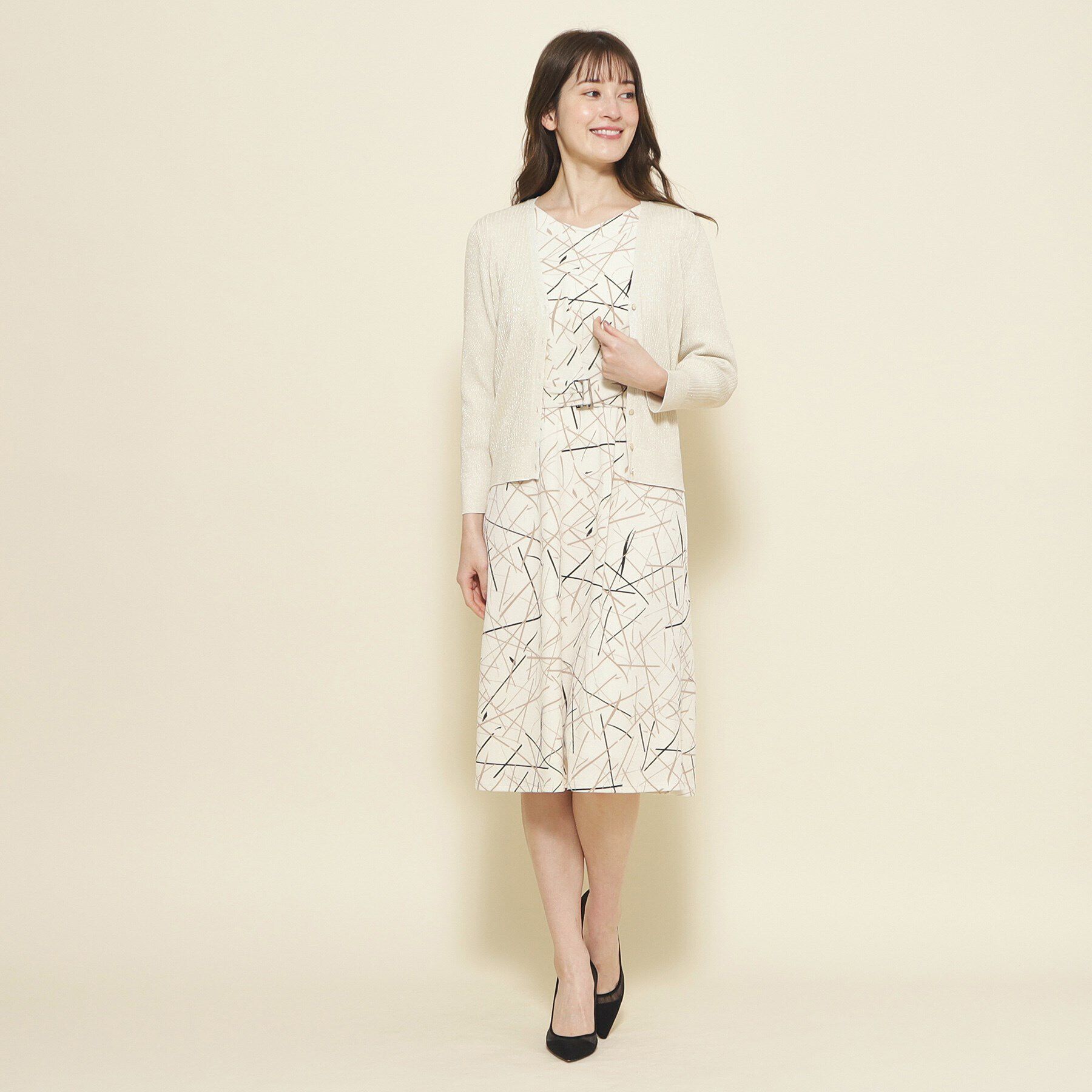 COUP DE CHANCE「【洗える／日本製／ラメ】Vネックリブカーディガン」|カーディガン|