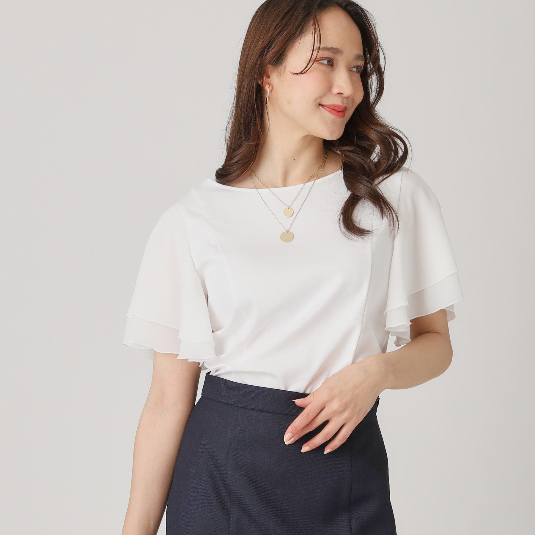 COUP DE CHANCE「【洗える／日本製】異素材組合せのジャージートップス」|Tシャツ・カットソー|