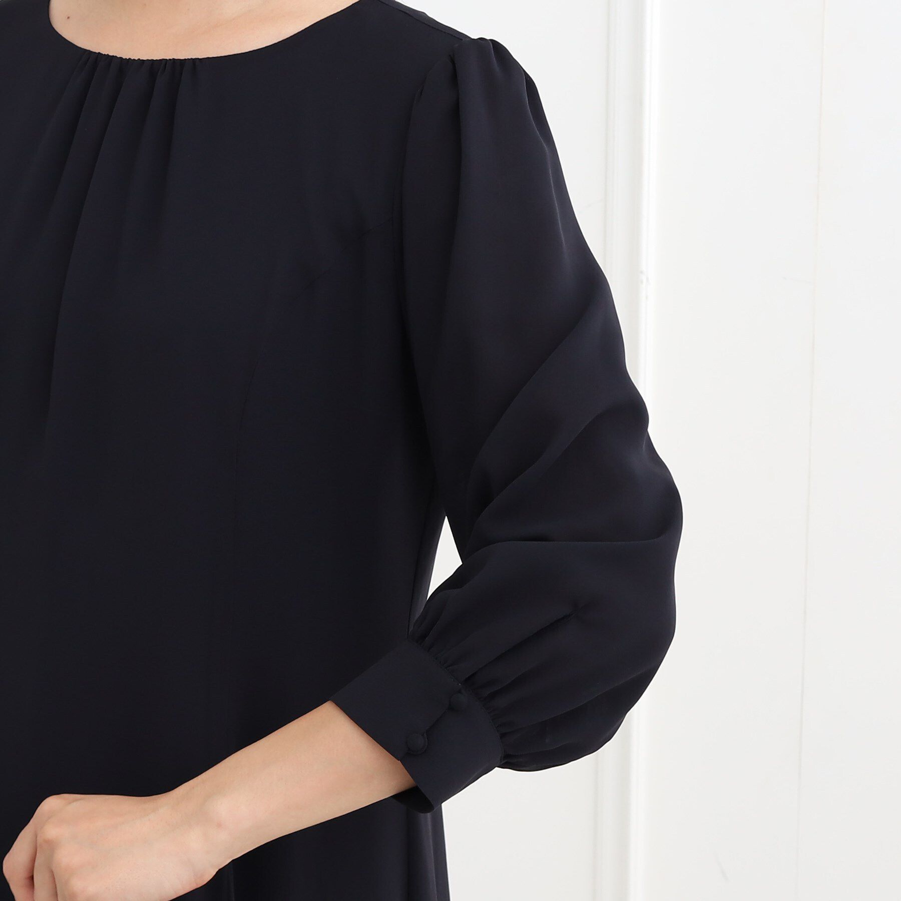 Reflect「【フォーマル/洗える】フィット＆フレアジョーゼットワンピース」|ワンピース|