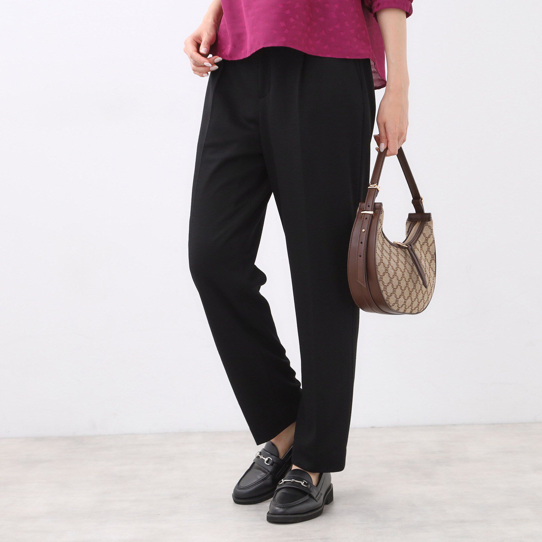 Reflect「【匠シリーズ／すっきり細見え／セットアップ可】センタープレスベーシックパンツ」|その他|ブラック(019)