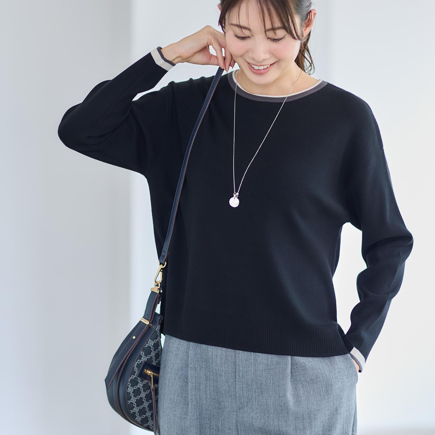 Reflect「【WEB先行カラーあり／セットアップ可】ゆったりフォルムニット」|ニット・セーター|ブラック(519)