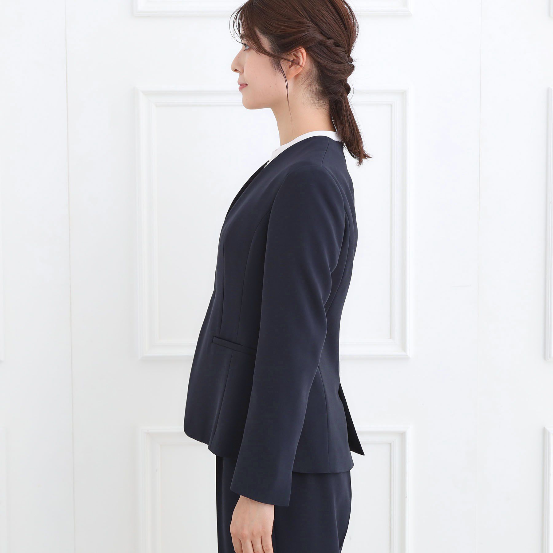 Reflect「【通勤／セットアップ可】ノーカラージャケット」|ノーカラージャケット|